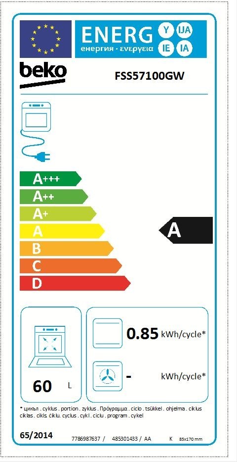 Beko štednjak FSS 57100 GW