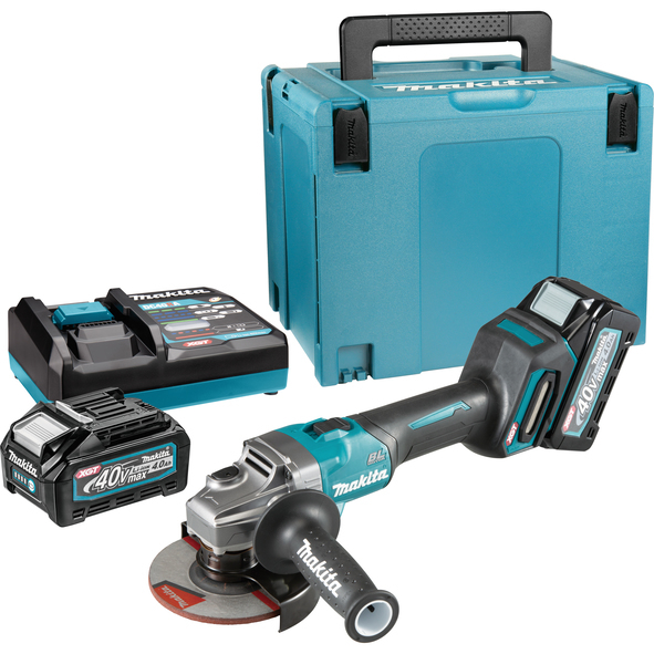 Makita akumulatorska kutna brusilica XGT GA008GM201 (125mm, 40Vmax, Li-ion, 2x4,0Ah) brushless motor