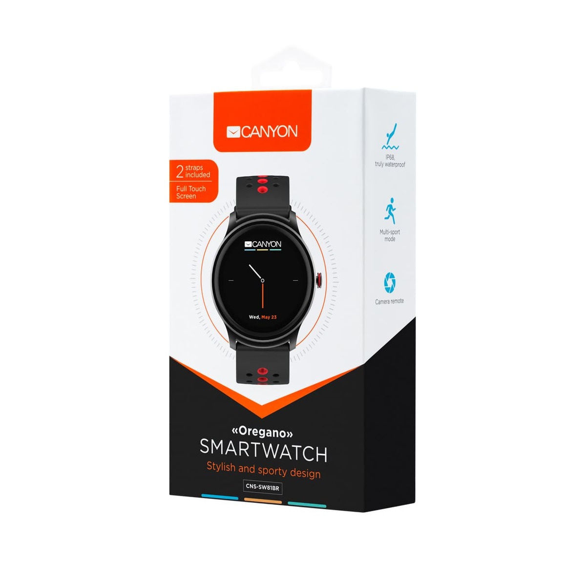 CANYON Oregano CNS-SW81BR pametni sat, 1.3inches IPS touch screen, Black-Red