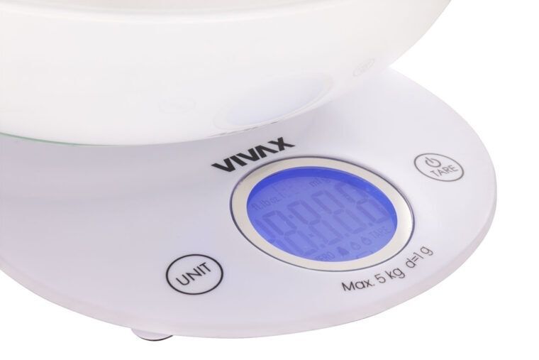 VIVAX kuhinjska vaga KS-505BW od 1 g do 5.000 g; BIJELA