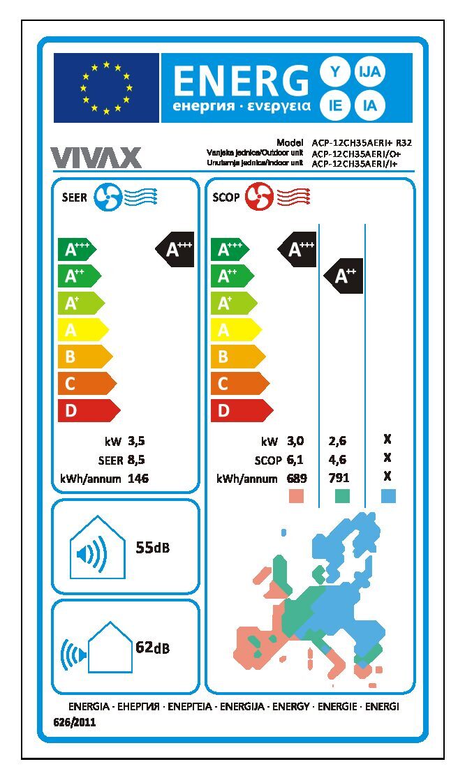 VIVAX COOL klima uređaj ACP-12CH35AERI+