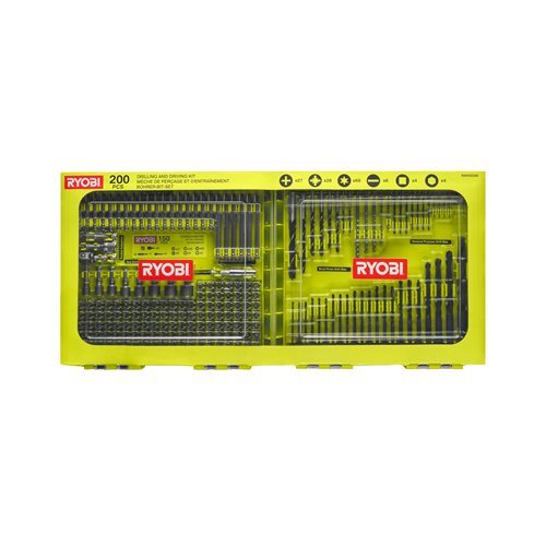 RYOBI 200-DIJELNI SET BURGIJA I BITOVA RAKDD200