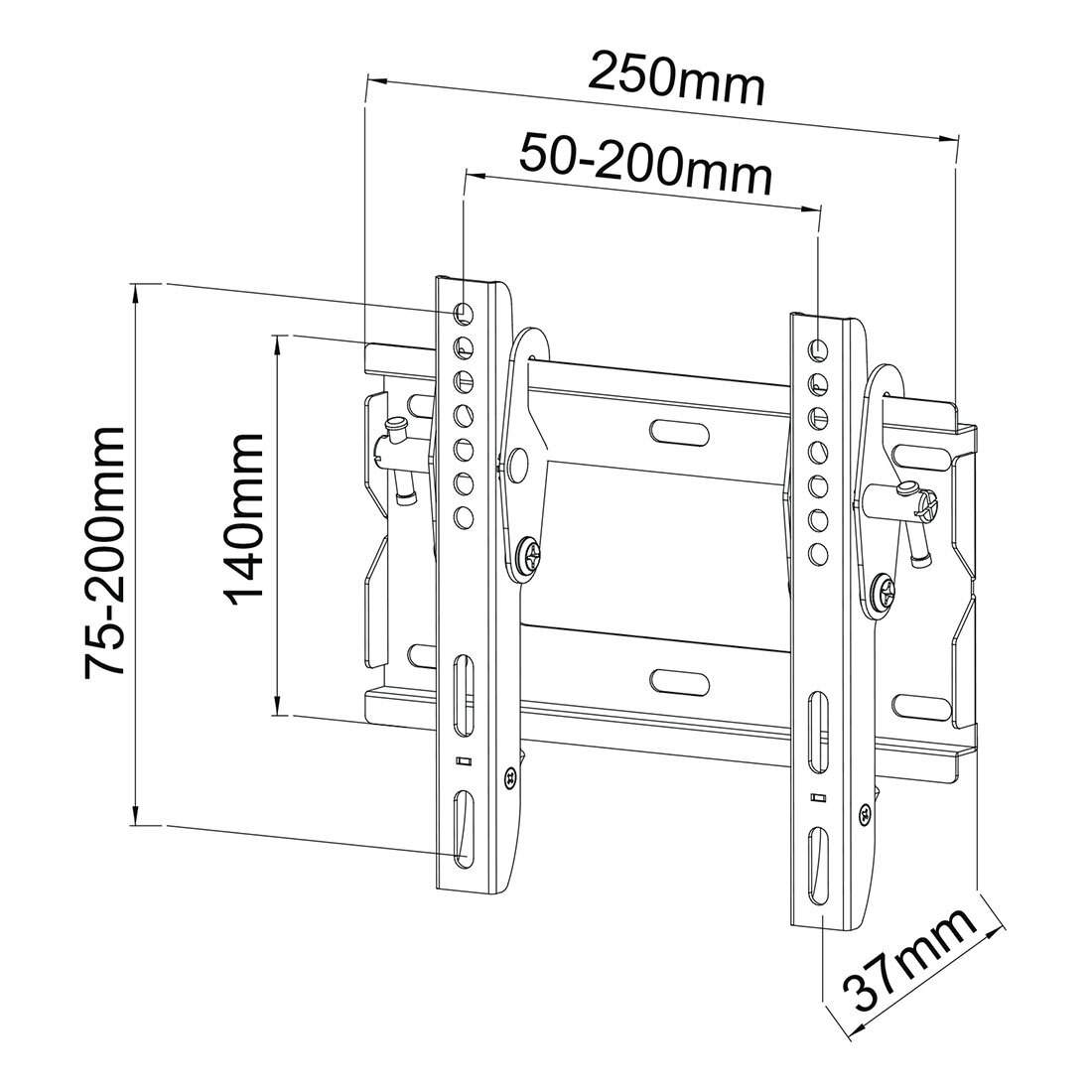 SENCOR Zidni nosač SHT B333 SLIM nagib, 19”-37”, VESA 200x200