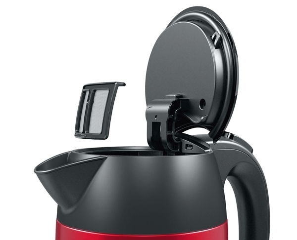 BOSCH kuhalo za vodu TWK3P424 DesignLine; 1.7 lit:; 2400 W; Prekriveni grijač; Crvena