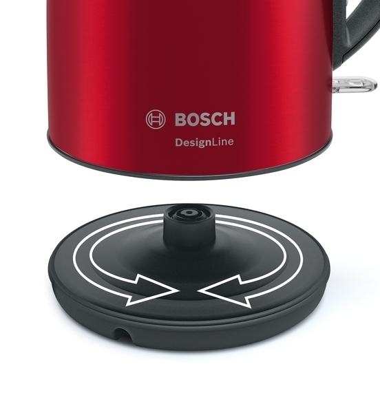 BOSCH kuhalo za vodu TWK3P424 DesignLine; 1.7 lit:; 2400 W; Prekriveni grijač; Crvena