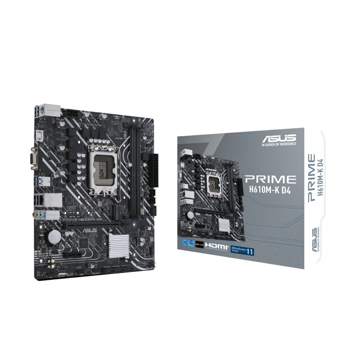 ASUS matična ploča PRIME H610M-K D4 Intel H610, LGA 1700, 2xDDR4, VGA, HDMI, micro ATX