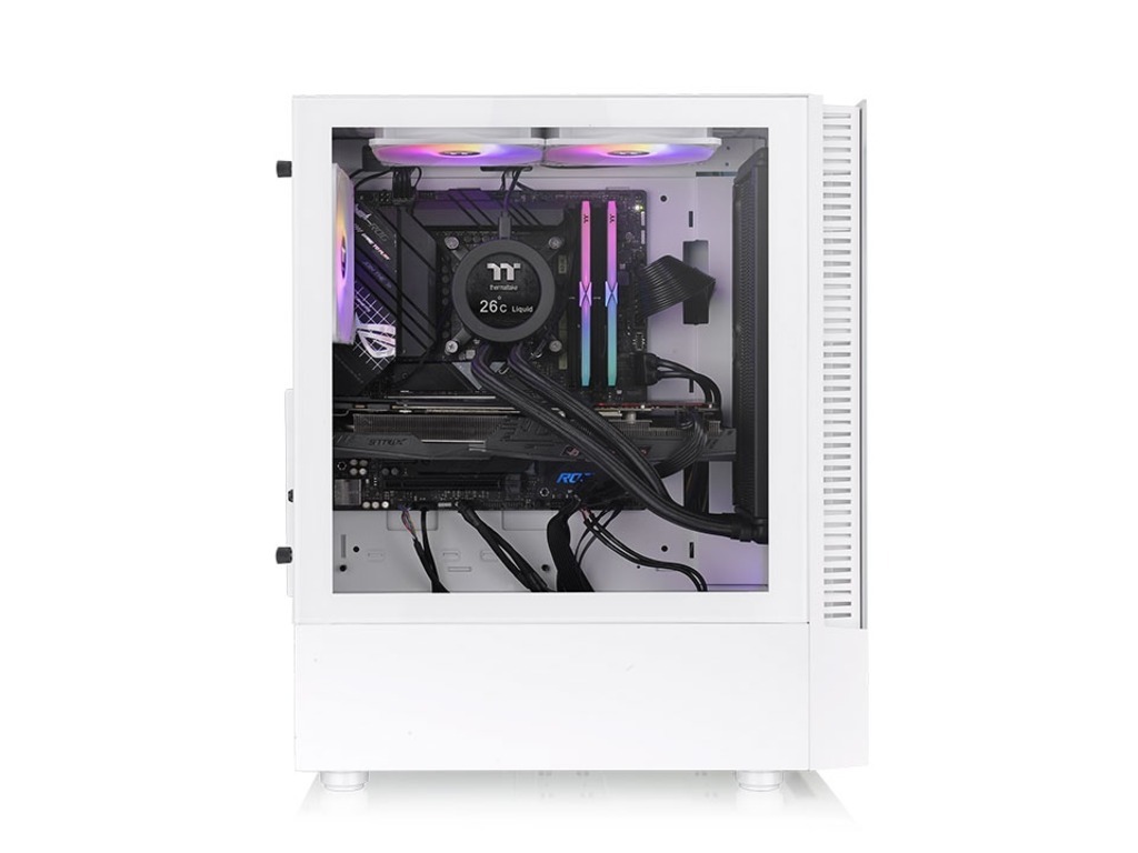 Thermaltake kućište View 200 ARGB Snow Mid tower, tempered glass, 3x 120mm ARGB Lite fan