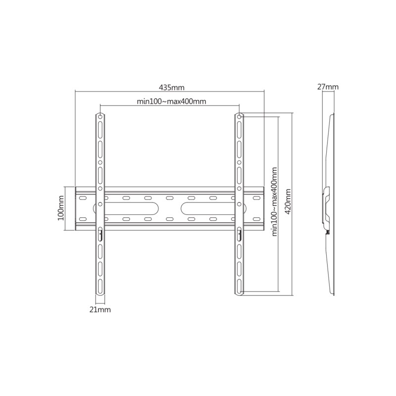SBOX Zidni nosač PLB-2544F-2 fiksni,32”-70”, VESA 400x400