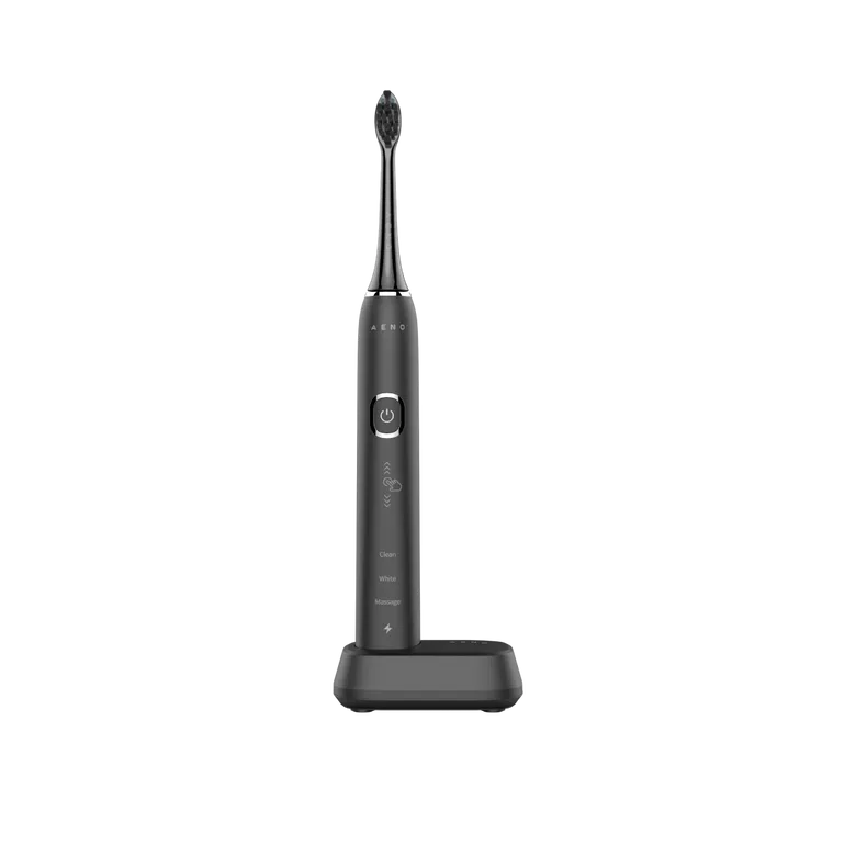 AENO Sonic električna četkica DB4: crna, 9 scenarija pranja, bežično punjenje; 4 glave; putna torbica; 46000 rpm, 40 dana bez punjenja; IPX7