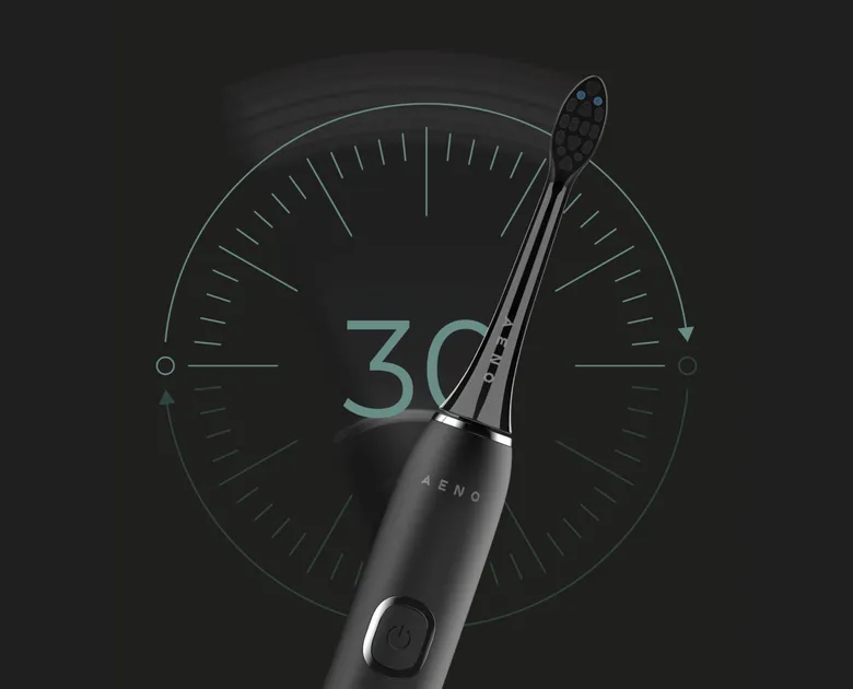 AENO Sonic električna četkica DB4: crna, 9 scenarija pranja, bežično punjenje; 4 glave; putna torbica; 46000 rpm, 40 dana bez punjenja; IPX7