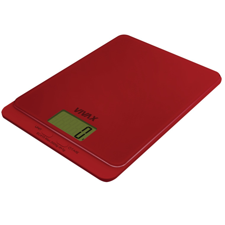 VIVAX kuhinjska vaga KS-505R od 1 g do 5.000 g CRVENA