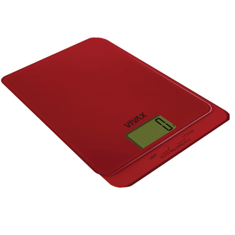VIVAX kuhinjska vaga KS-505R od 1 g do 5.000 g CRVENA