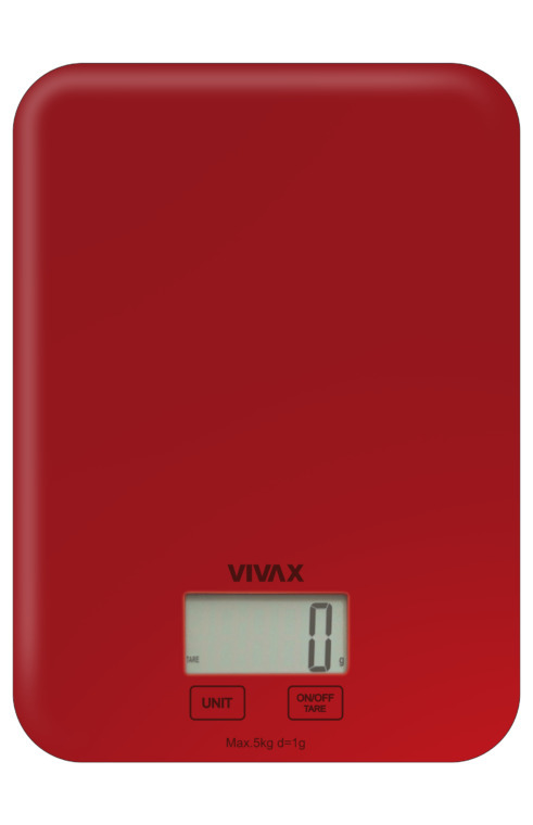 VIVAX kuhinjska vaga KS-505R od 1 g do 5.000 g CRVENA