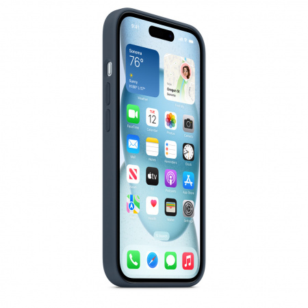 Apple iPhone 15 Silicone Case w MagSafe - Storm Blue