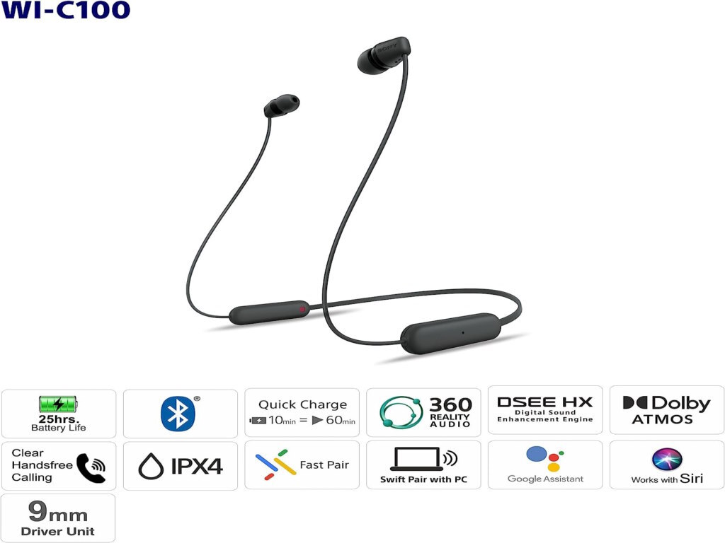 SONY Bluetooth® slušalice WIC100W, Bijele