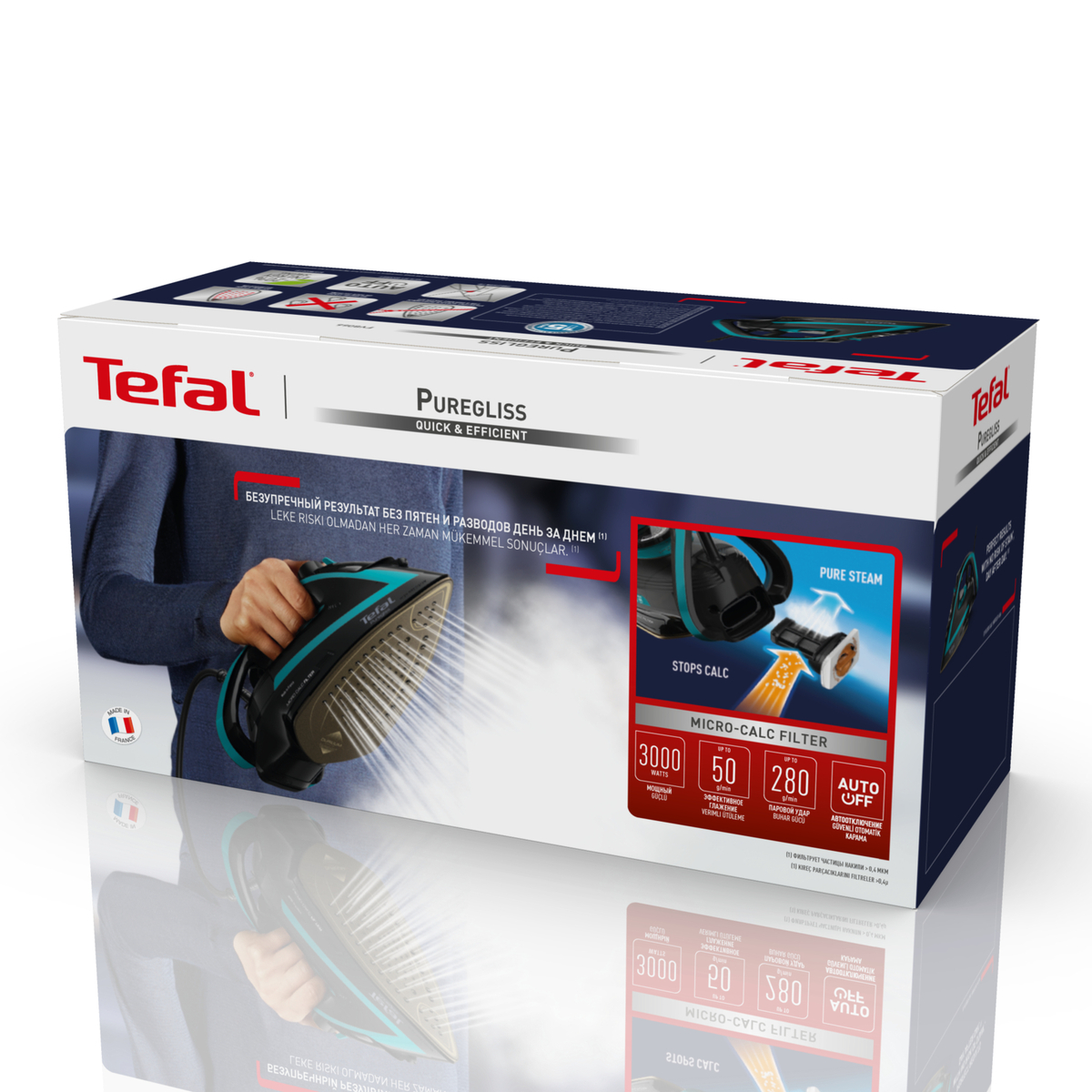 TEFAL pegla na paru FV8066E0 Puregliss Maldives 3000 W