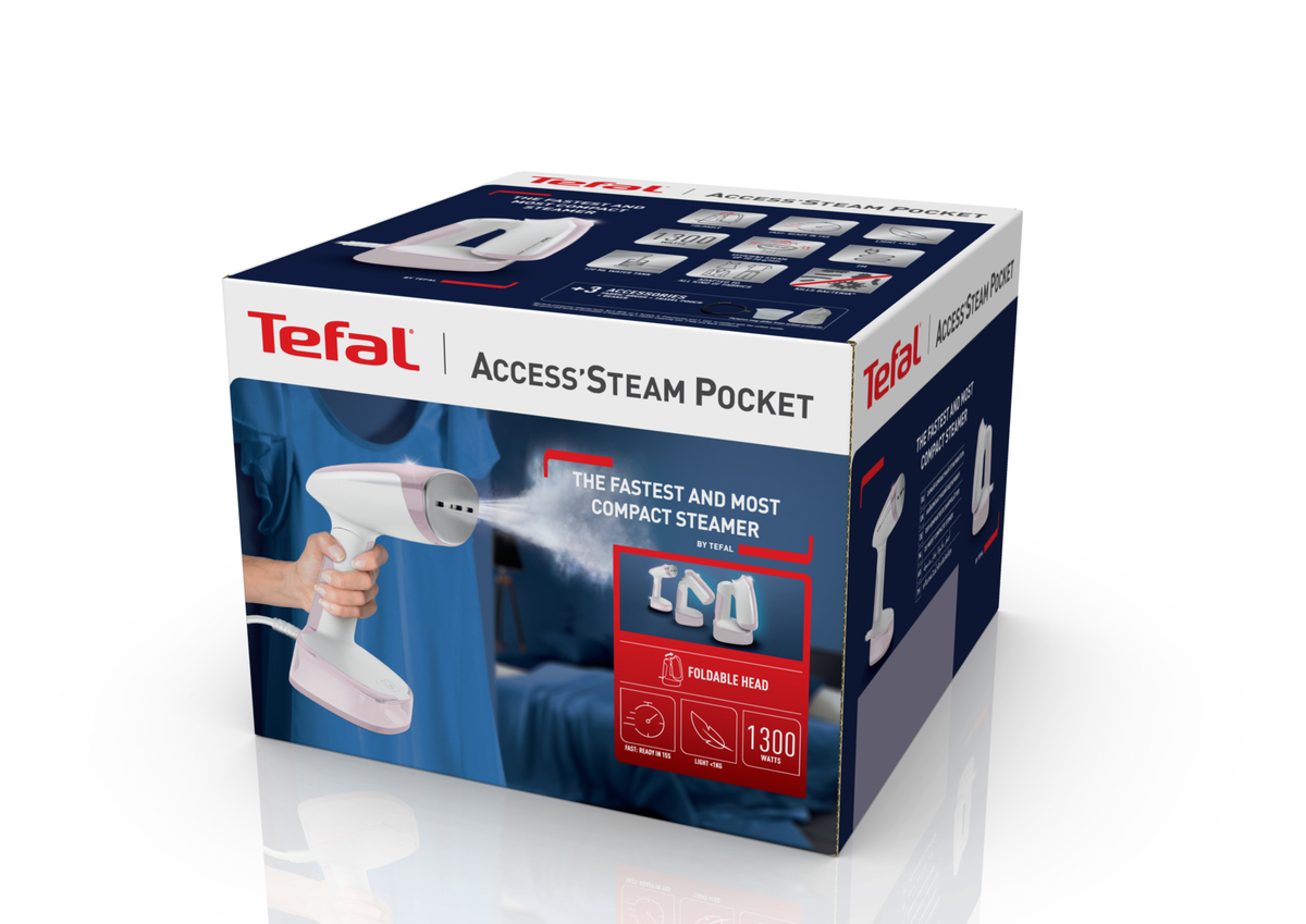 TEFAL vertikalna pegla na paru DT3050E1, putna, 1300 W
