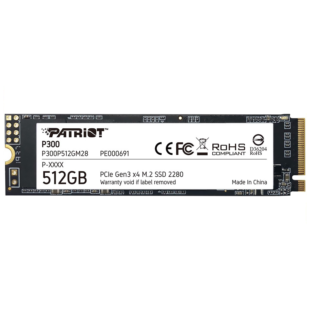 Patriot SSD 512GB M.2;P300 M.2 PCIe Gen 3 x4;up to R/W : 1700/1100MB/s