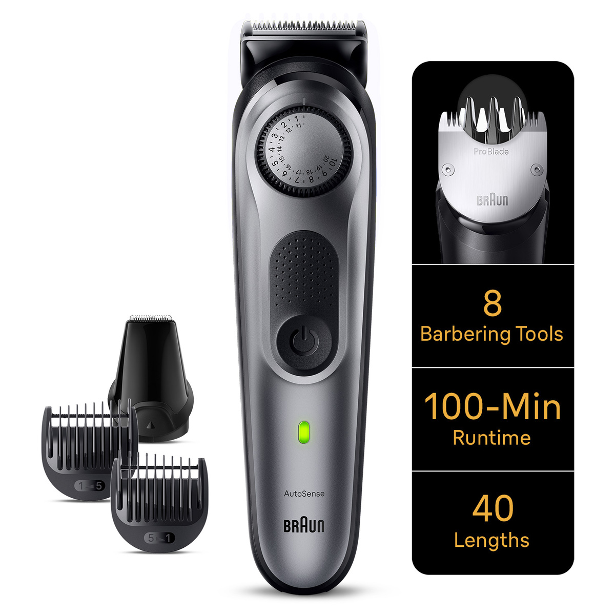 BRAUN trimer za bradu BT7420, Serija 7, Sivi