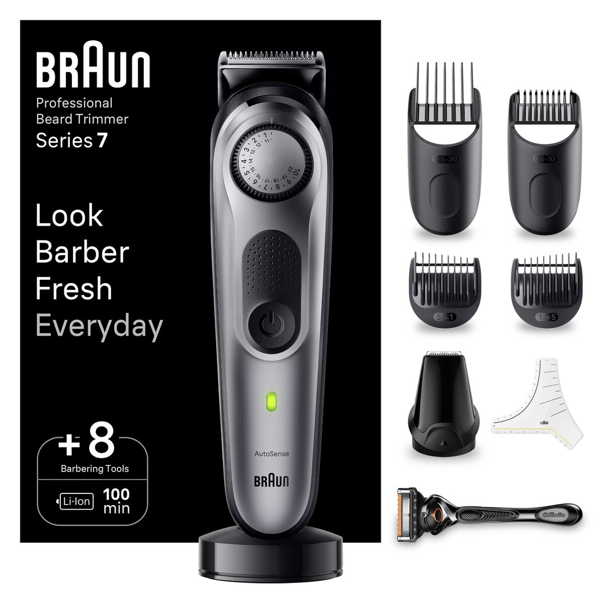 BRAUN trimer za bradu BT7420, Serija 7, Sivi