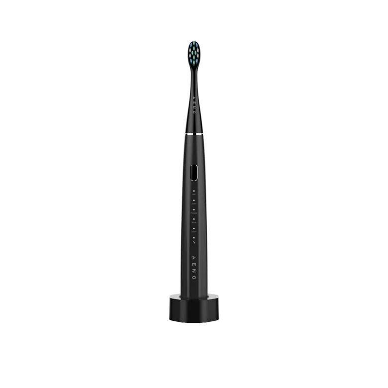 AENO SMART Sonic električna četkica DB2S: crna, 4 moda+8smart, bežično punjenje; 3 glave; putna torbica; 46000 rpm, 90 dana bez punjenja; IPX7
