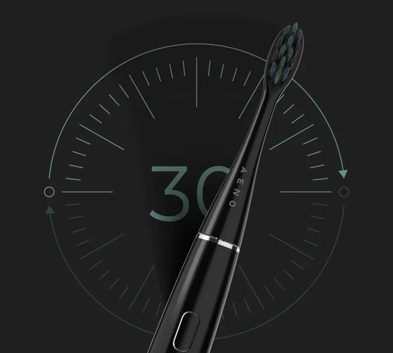 AENO SMART Sonic električna četkica DB2S: crna, 4 moda+8smart, bežično punjenje; 3 glave; putna torbica; 46000 rpm, 90 dana bez punjenja; IPX7