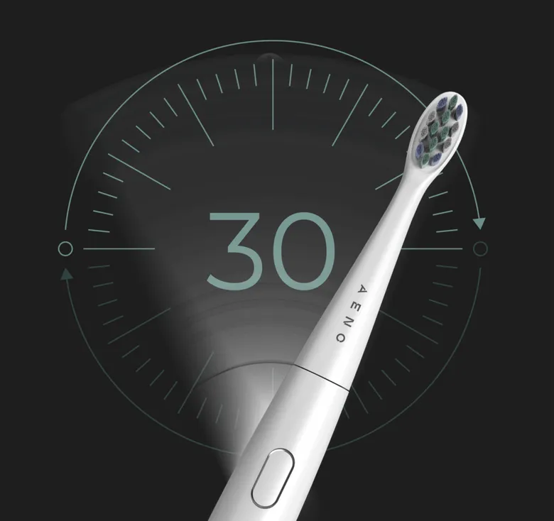 AENO Sonic električna četkica DB8: bijela, 3 moda, 3 glave + 1 pribor za čišćenje, 1 ogledalce, 30000 rpm, 100 dana bez punjenja; IPX7