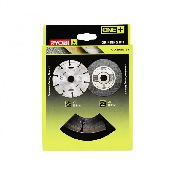 RYOBI set reznih ploča 125mm, 5 x rezna ploča za metal, 1 x dijamantna rezna ploča