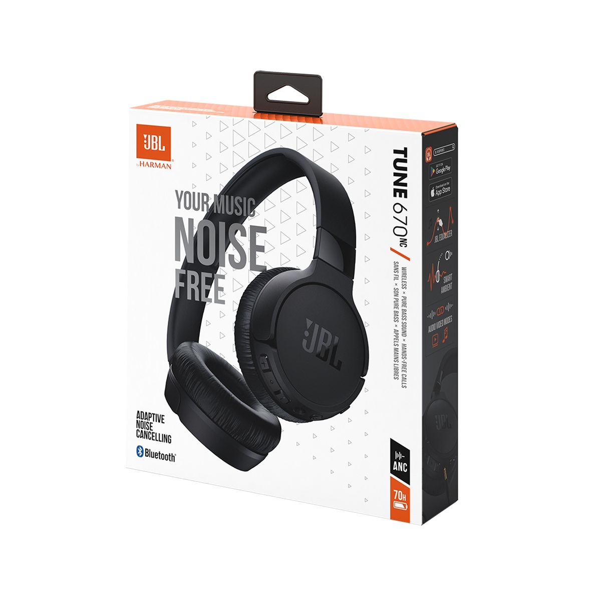 JBL bežične bluetooth slušalice on-ear, TUNE 670 NC BLACK