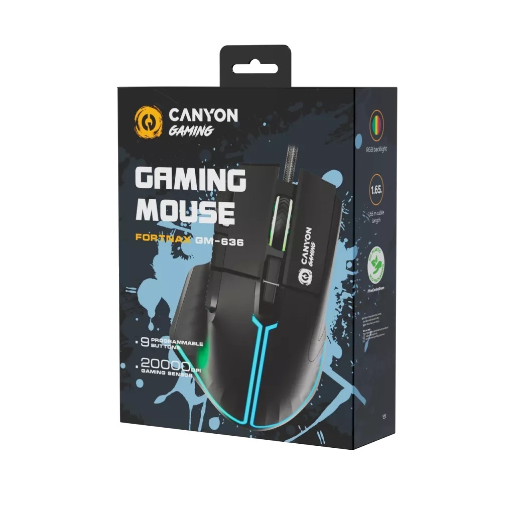 CANYON gaming miš Fortnax GM-636 RGB crni