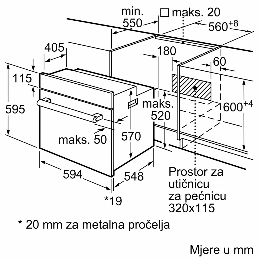 Bosch pećnica HBF114BS1