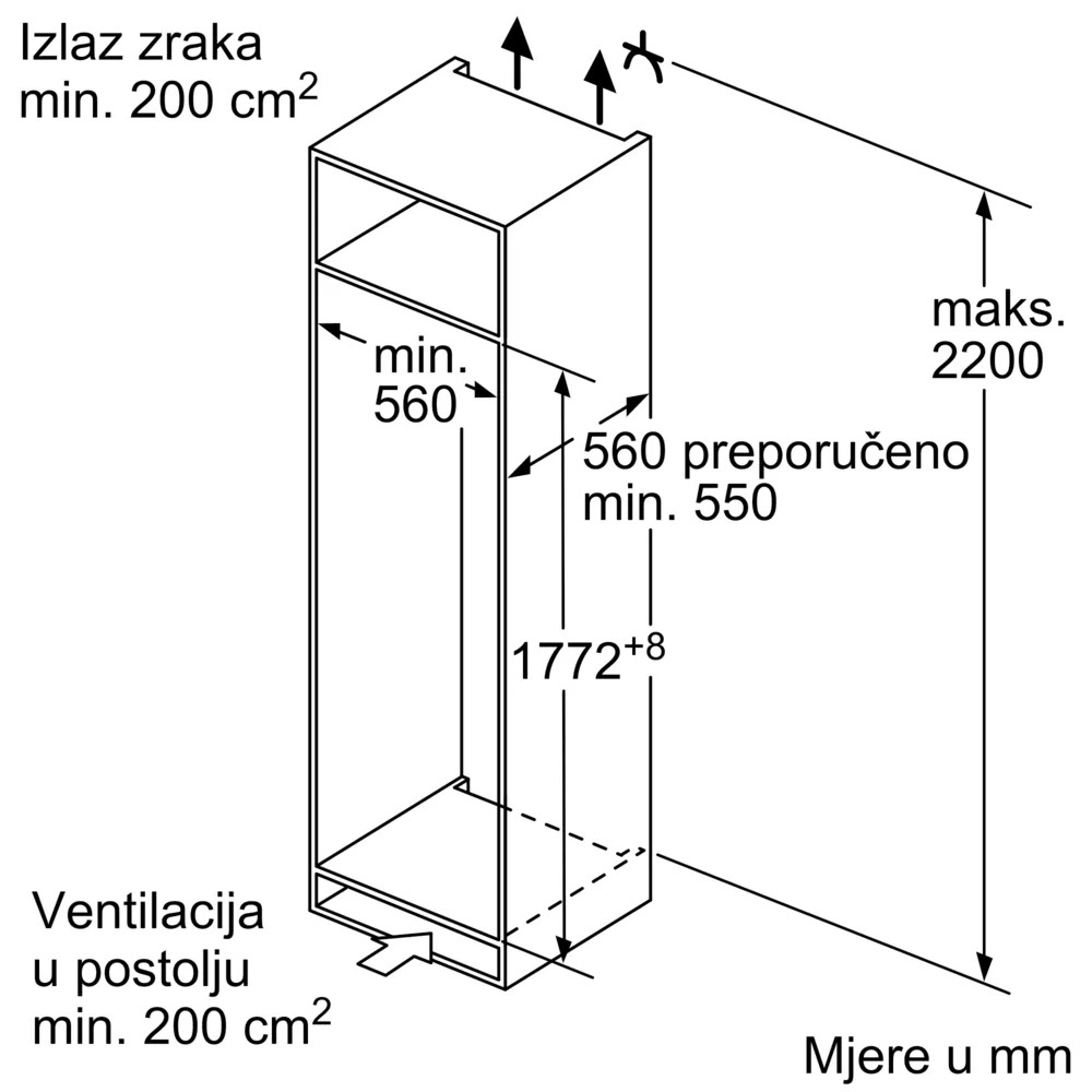 Bosch frižider KIR81VFE0