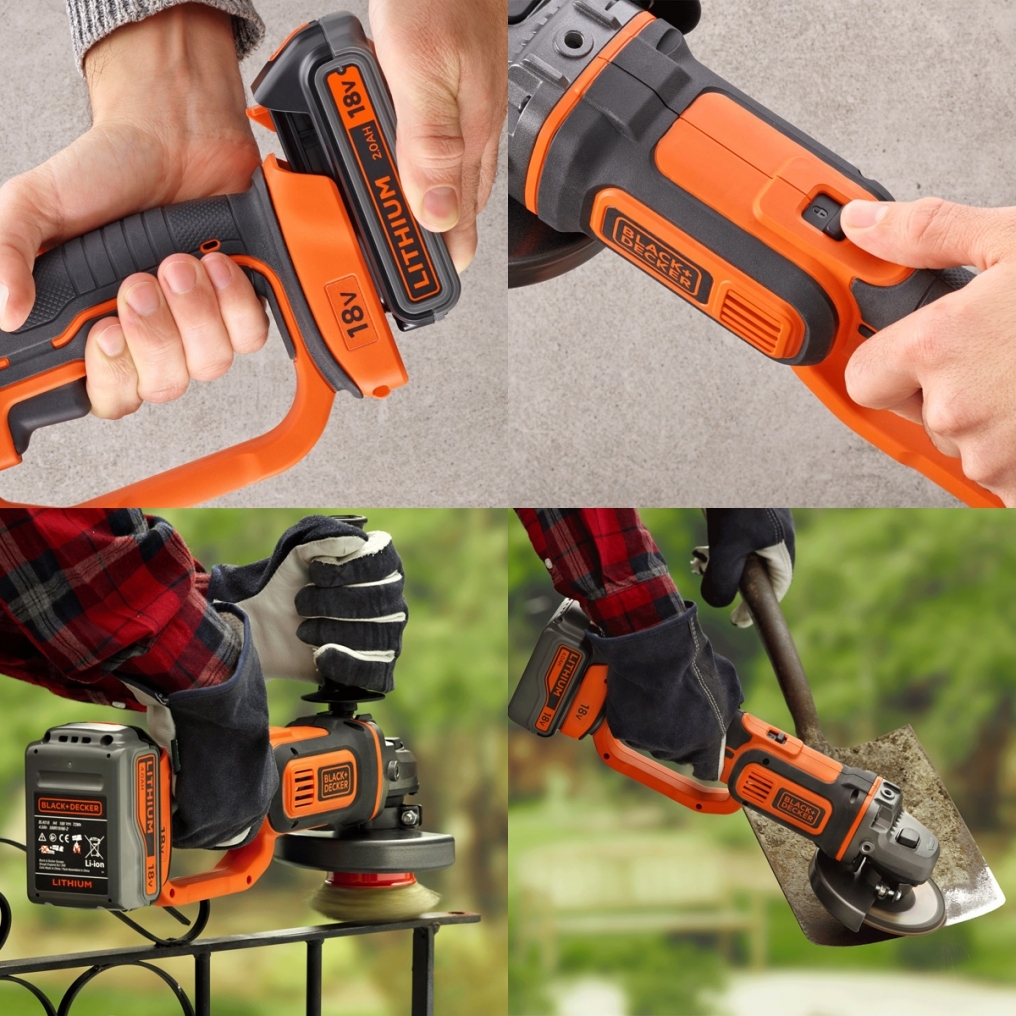 Black & Decker akumulatorska kutna brusilica 18 V, 1 akumulator, punjač - BCG720M1
