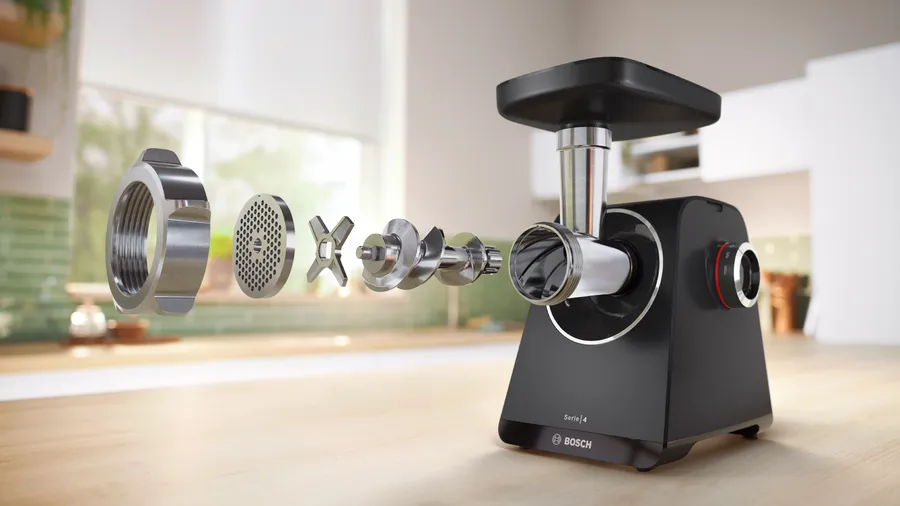 BOSCH aparat za mljevenje mesa MFWS440B MultiPower Series 4; 1900 W; 2.5 kg/min; Crna