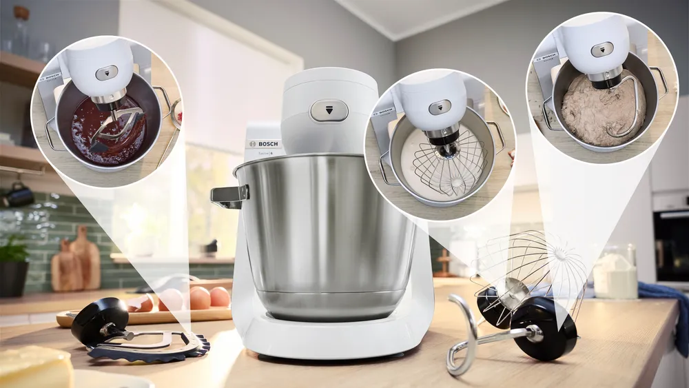 BOSCH kuhinjski robot MUMS6EW22 Serie 6; 1600 W; 5,5 lit.; 7 brzina; Bijela, Brušeni nehrđajući čelik