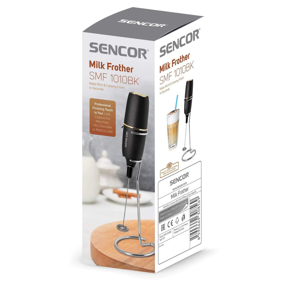 SENCOR pjenilica za mlijeko SMF 1010BK crna; 6000 okretaja u minuti