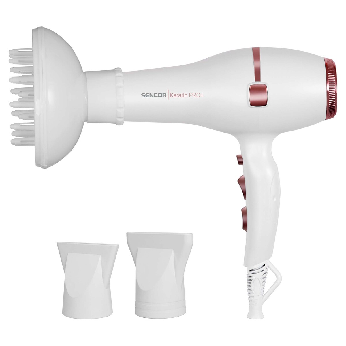 SENCOR fen za kosu SHD 8200GD bijeli: 2400 W; 3 temperaturna nivoa; 2 nastavka; 2 brzine