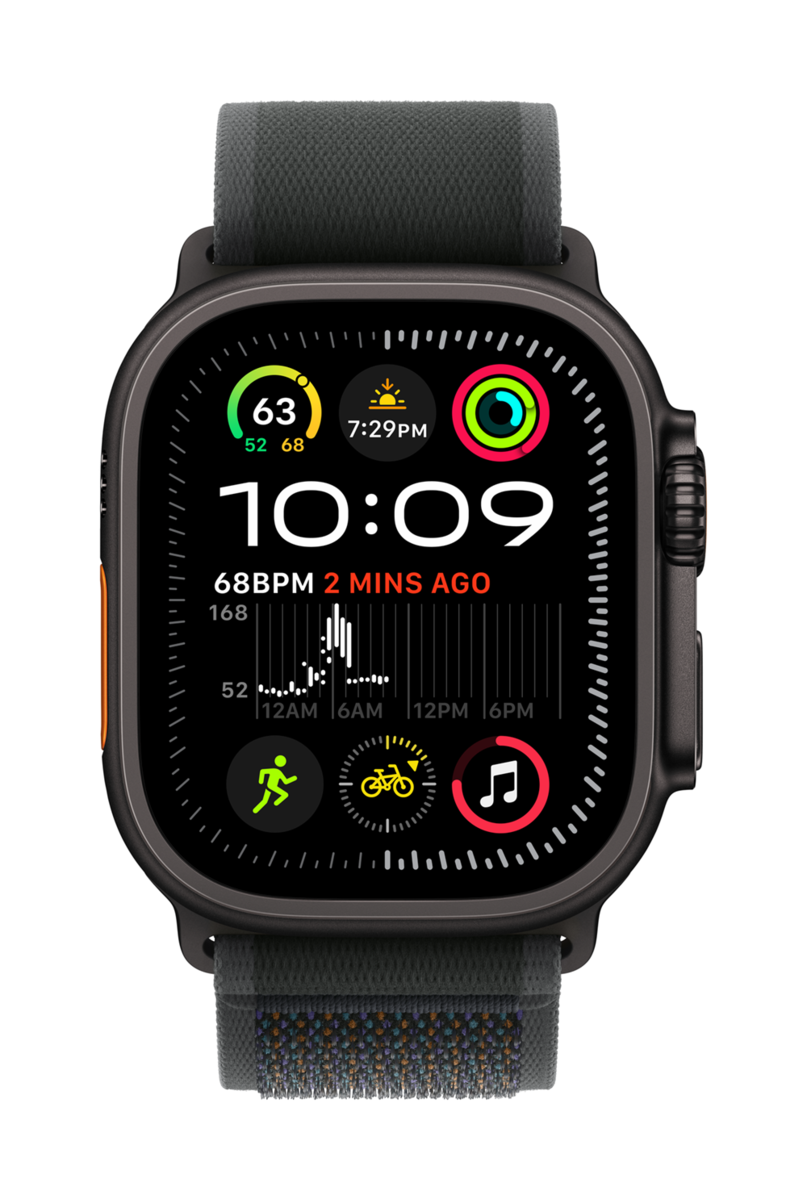 Apple Watch Ultra 2 v2 Cellular 49mm Black Titanium Case Black Trail Loop - S/M