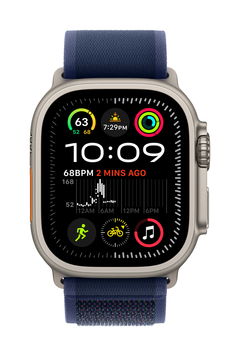 Apple Watch Ultra 2 v2 Cellular 49mm Natural Titanium Case Blue Trail Loop - M/L