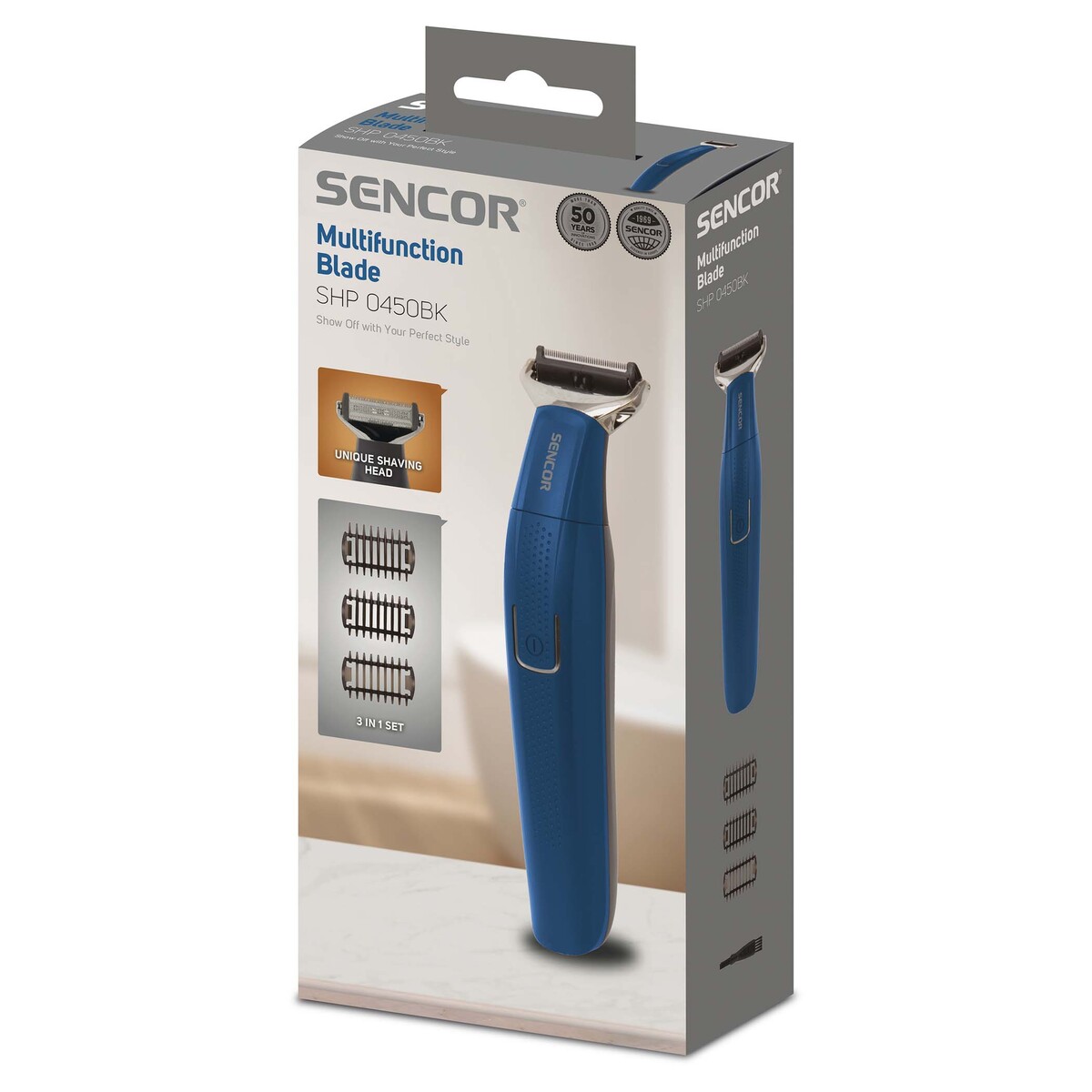 SENCOR višenamjenski trimer SHP 0450BK crni: 3 odvojiva nastavka; brzo punjenje