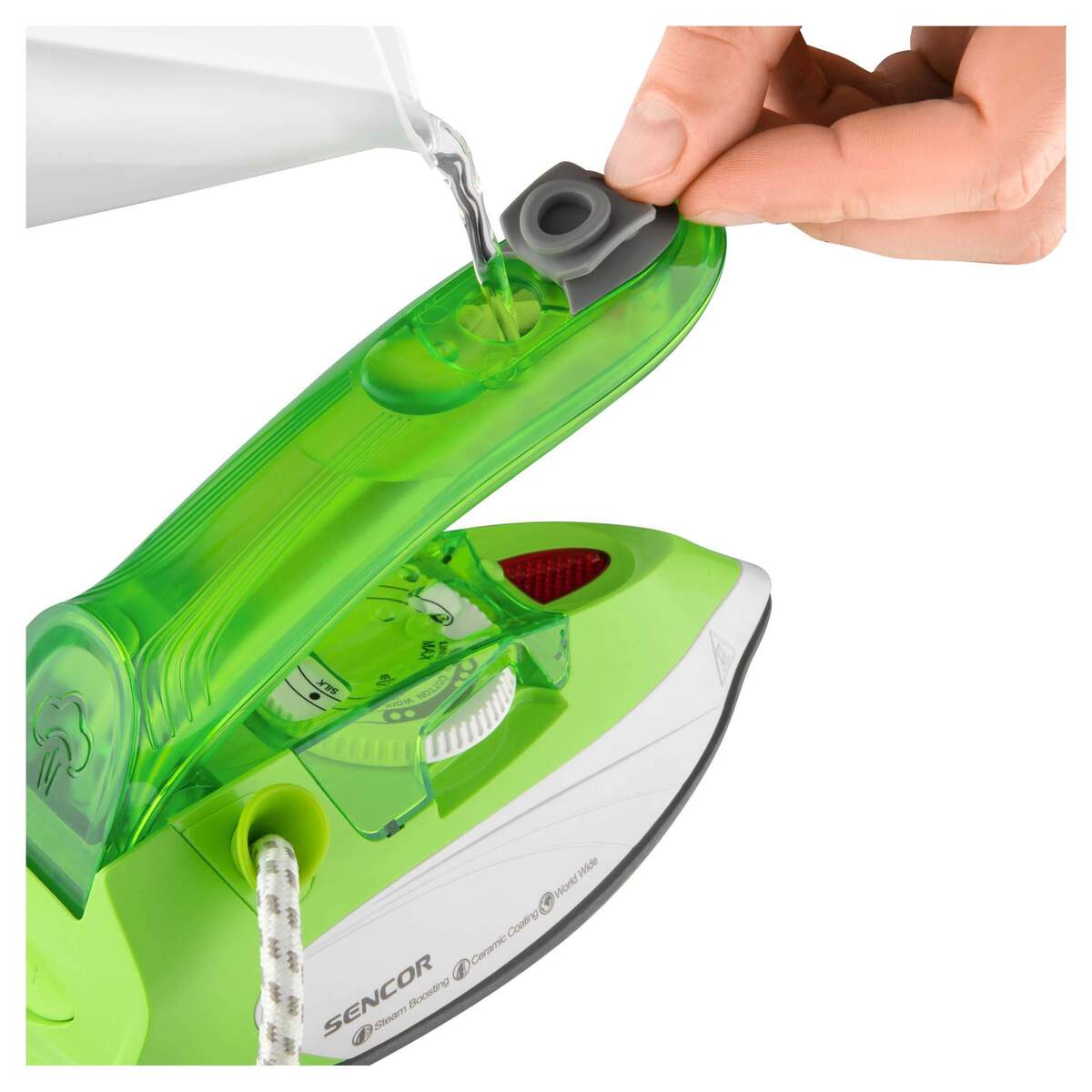 SENCOR pegla na paru SSI1050GR putna, zelena: 1100 W