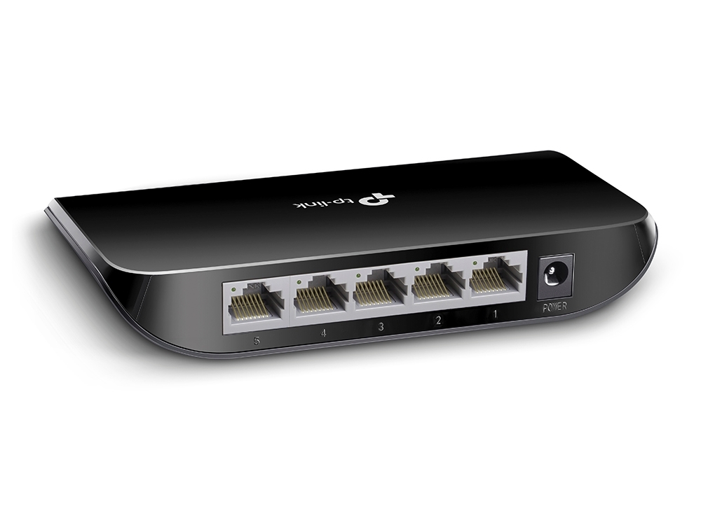TP-Link switch TL-SG1005D, 5-Port Gigabit RJ45 10/100/1000Mbps desktop switch, 10Gbps Switching Capacity, Fanless, Auto Negotiation/Auto MDI/MDIX