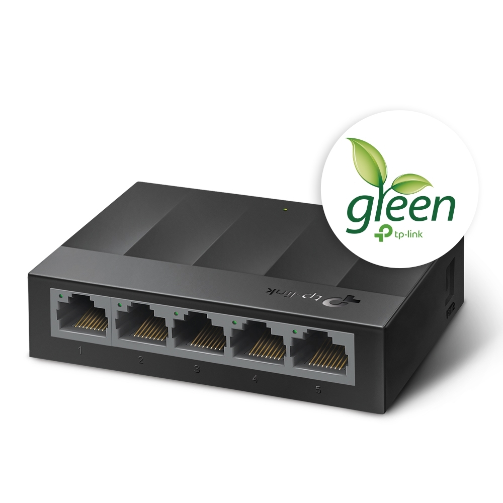 TP-Link switch LS1005G, 5-Port 10/100/1000Mbps Desktop Switch, Auto-Negotiation RJ45 port, supporting Auto-MDI/MDIX