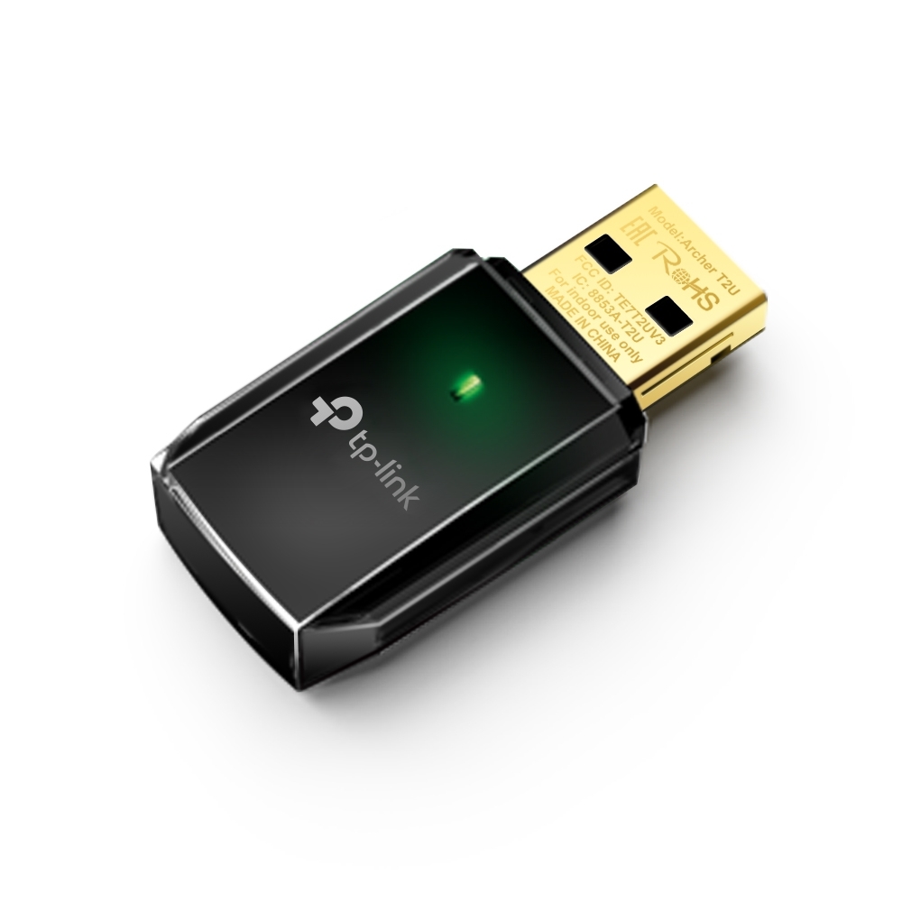 TP-Link AC600 Wi-Fi USB Adapter, 1T1R,433Mbps at 5GHz + 150Mbps at 2.4GHz, 802.11ac/a/b/g/n, USB 2.0,WPS Button,1 internal antenna