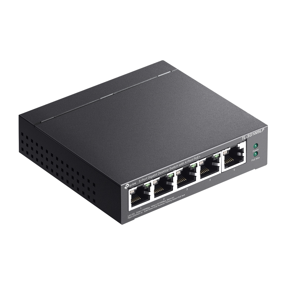 TP-Link TL-SG1005LP 5-Port Gigabit Unmanaged Switch with 4-Port PoE+, 802.3af/at PoE+, PoE budget 40W