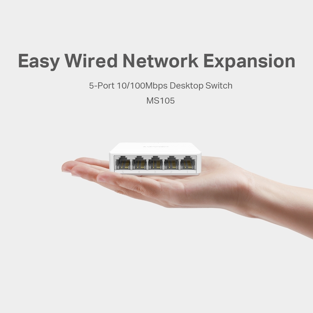 Mercusys MS105 5-Port 10/100Mbps Desktop Switch, 5 x 10/100 Mbps RJ-45 ports