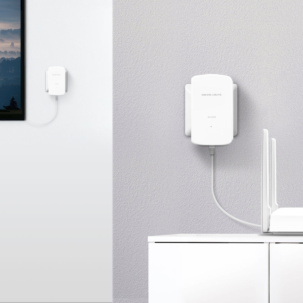 Mercusys MP500KIT AV1000 Gigabit Powerline Starter Kit, 1000 Mbps High-Speed, Advanced HomePlug AV2, 1 x Gigabit Port