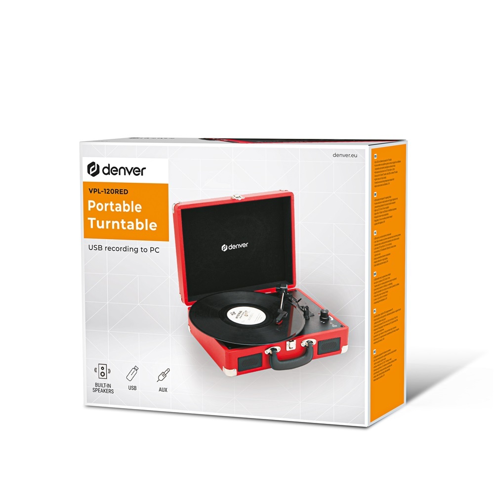 DENVER gramofon VPL-120R, RED