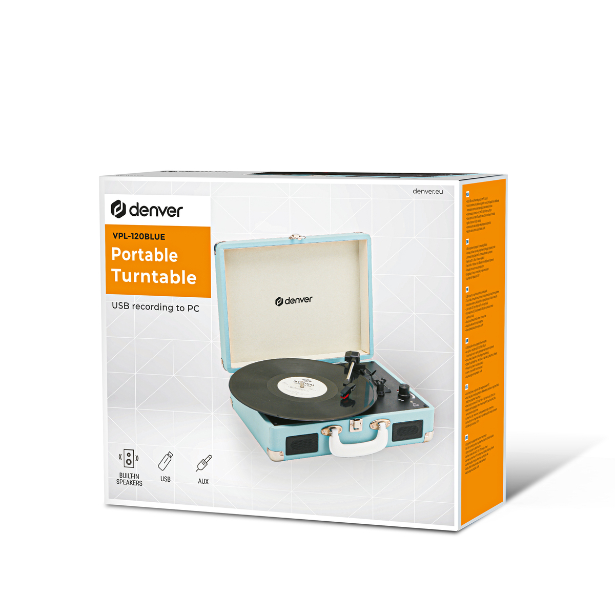 DENVER gramofon VPL-120BU, BLUE