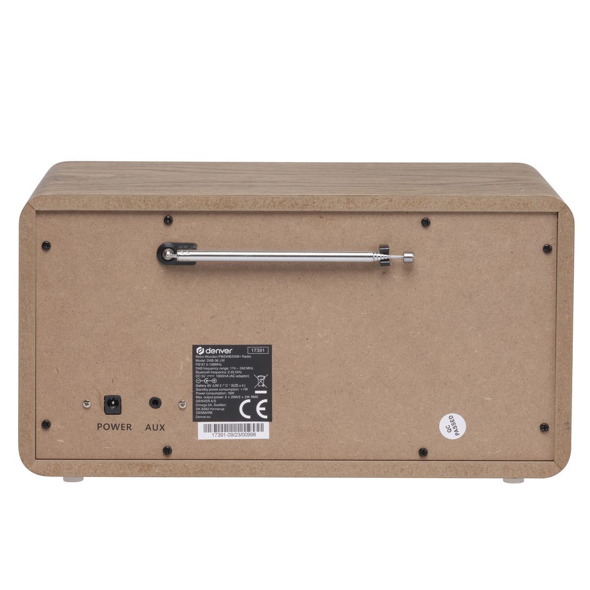DENVER radio DAB-36LW, LIGHT WOOD